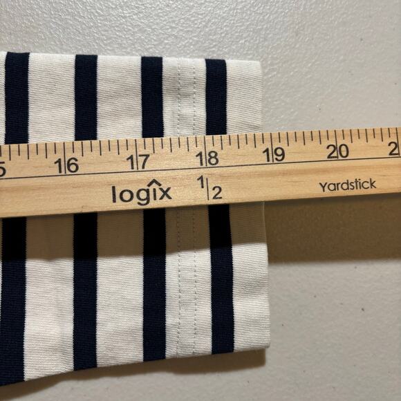 J. Crew Women's Large Stripe Embroidered Lips Kiss Long Sleeve Tunic Top Shirt - Picture 8 of 10